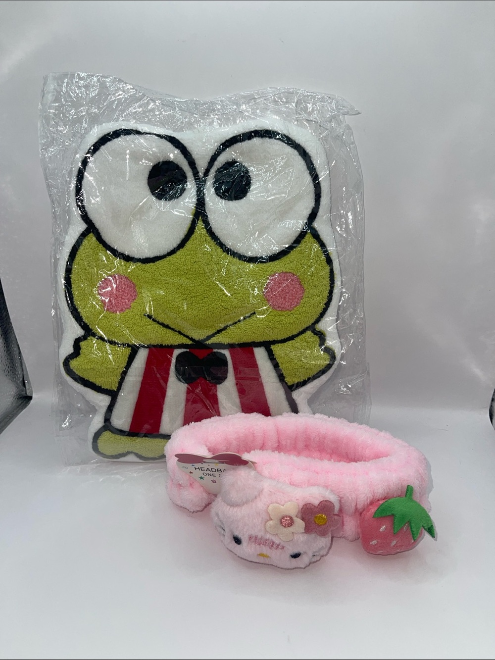 Sanrio Keroppi Plush towel & Headband